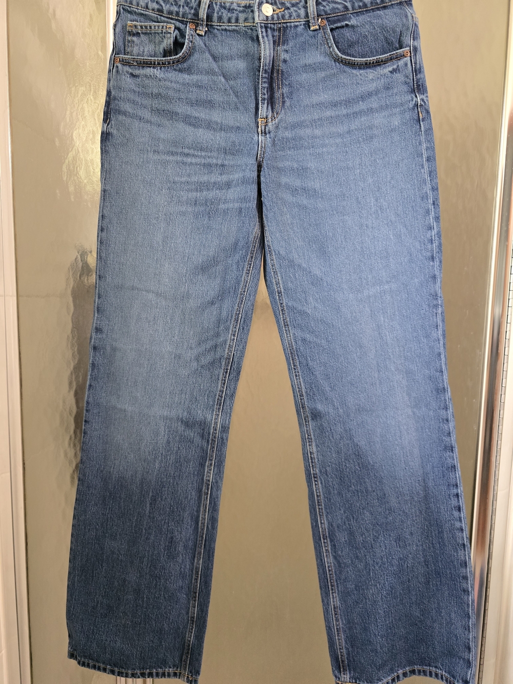 Zara Light Blue Wide Leg Jeans - Picture 2 of 5